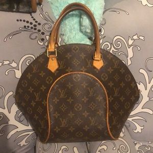 Louis Vuitton Brown Monogram Hobo Bag with Tan Trim